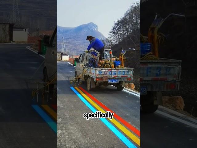 Why Are China's Roads Painted THREE Colors?!  (Future of Travel?)#youtubeshorts