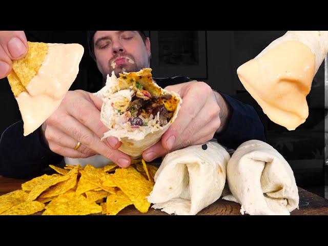 STEAK AND BEAN BURRITO ASMR MUKBANG | DAVE KAY ASMR