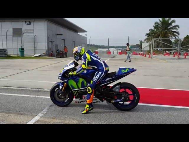 Valentino Rossi practice start, Sepang winter test 2016. Super SOUND!