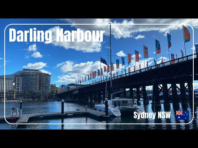 [4K HDR] Darling Harbour, Pyrmont Bridge | Sydney Walking Tour | Sydney Australia Walk