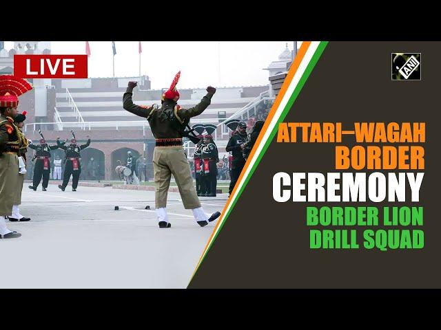 Live: Attari–Wagah border ceremony | Independence Day | BSF | Border Lion Drill Squad|