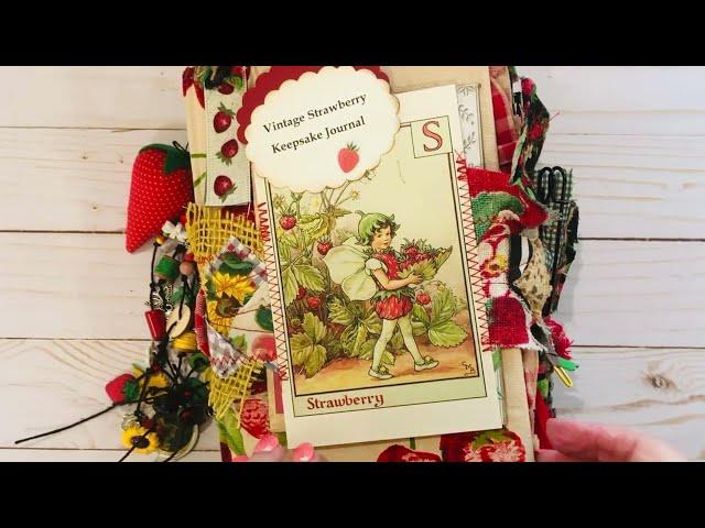 Vintage Style Strawberry Keepsake Junk Journal #farmhouse #strawberry #handmade #farmstyle #garden