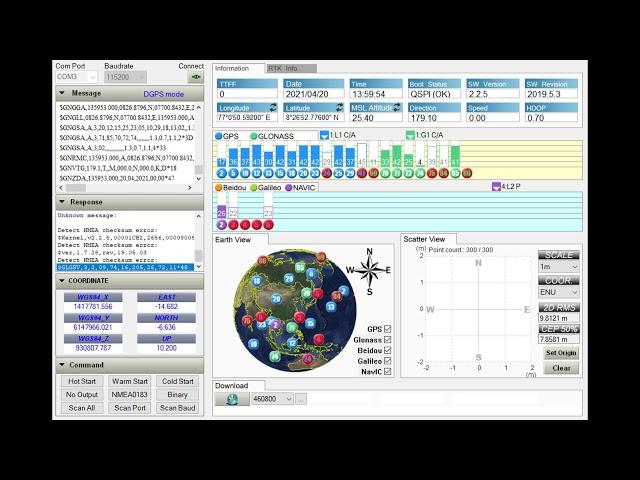 Skytraq S1216F8-GI3 NavIC/GAGAN/GPS/GLONASS Working