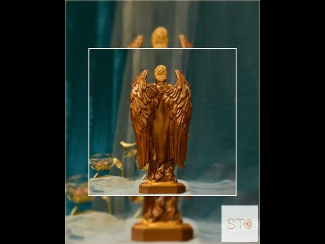 Archangel Michael Wooden Vintage Style Statue Archangel Icon Religious Statues Orthodox Icon Reli...