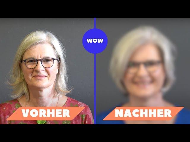  Graue Haare zum Glänzen gebracht: Vorher/Nachher Bob-Haarschnitt & Styling-Tipps! ‍️