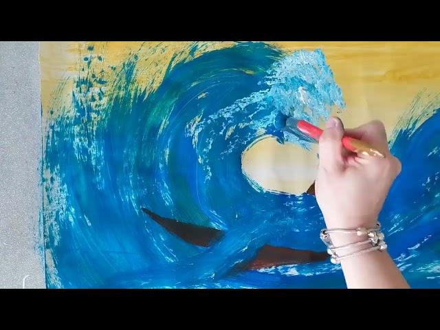 Hokusai " Great wave" Art tutorial. With Rebecca from make it or fake it.