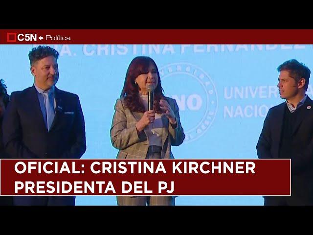 La JUNTA ELECTORAL proclamó a CRISTINA KIRCHNER como presidenta del PJ