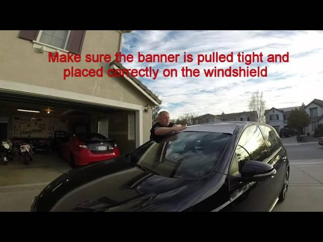 Vinyl Windshield Banner Installation on a Volkwagen GTI MK6 - by TFB Designs