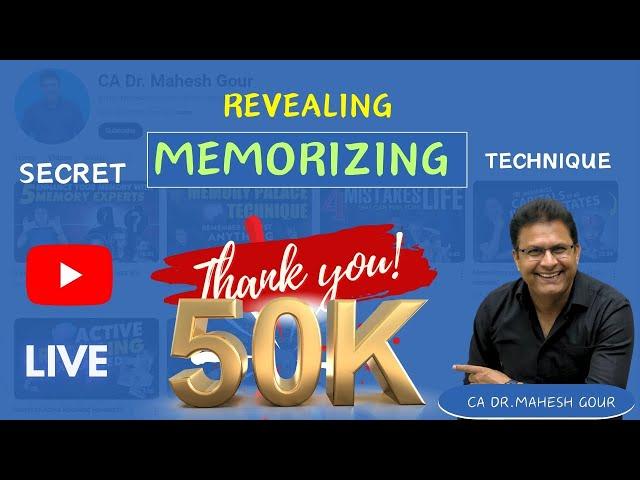 How To "MEMORIZE" Long Answers LIVE By CA Dr. Mahesh Gour