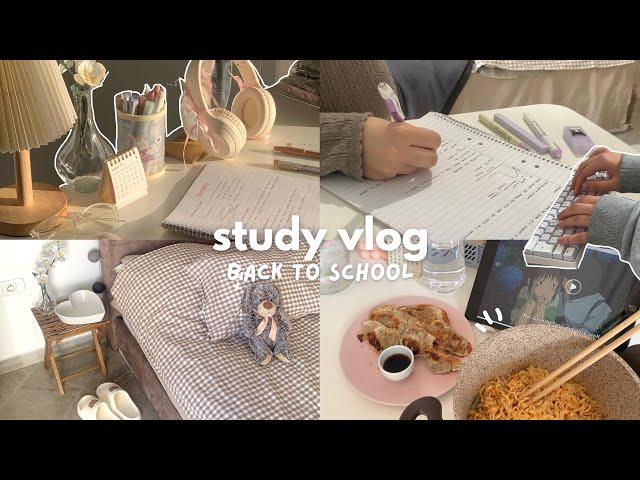 Study vlog  back to school, note taking, opening packages, makings dumplings, routines, ft. Notion