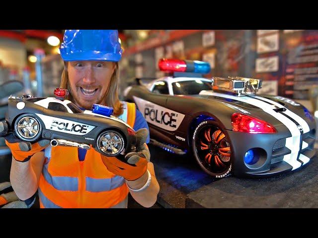 Handyman Hal builds Custom Police Car at Ridemakerz | RC Cars for Kids | Fun Videos for Kids