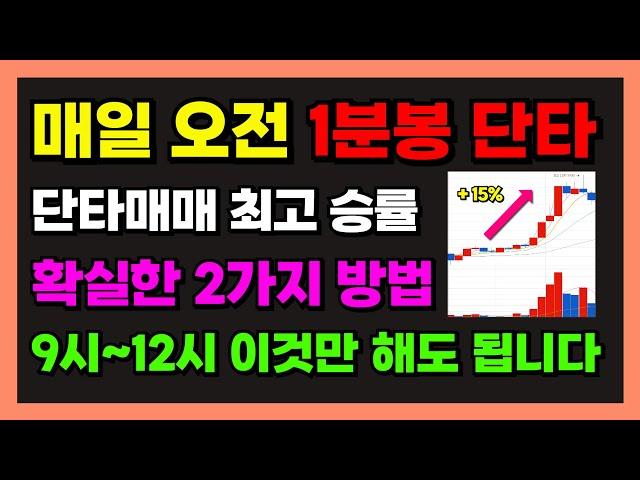 매일 오전 이것만 합니다. 1분봉 단타 최고 승률 자랑하는 확실한 2가지 방법. 이 방법 하나만 제대로 알고 있어도 평생 먹고 삽니다. [1분봉 당일 단타 매매법]