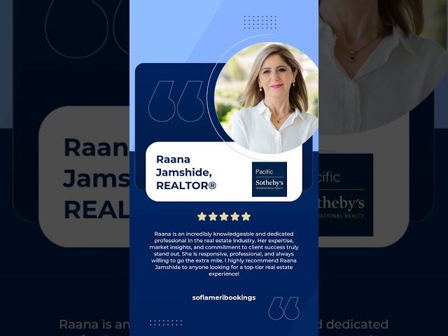 Raana is an incredibly knowledgeable and dedicated professional in the real estate industry. Her exp
