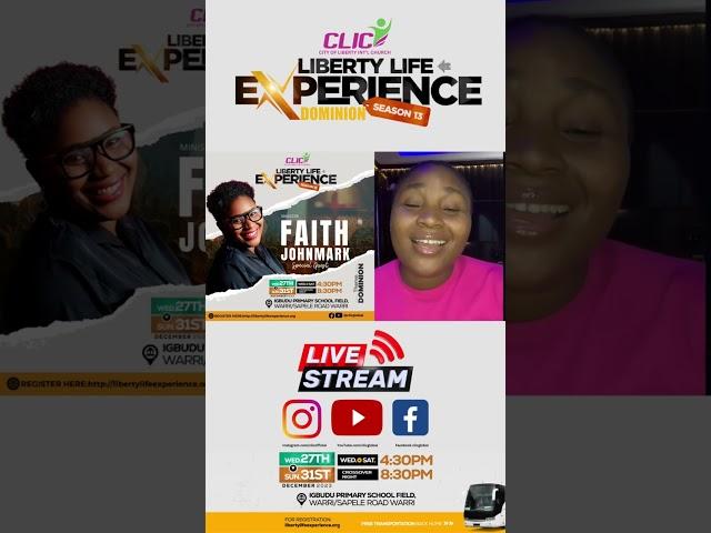 FAITH JOHNMARK WILL BE MINISTERING LIVE AT LIBERTY LIFE EXPERIENCE SEASON 13 #gospel #jesus #church