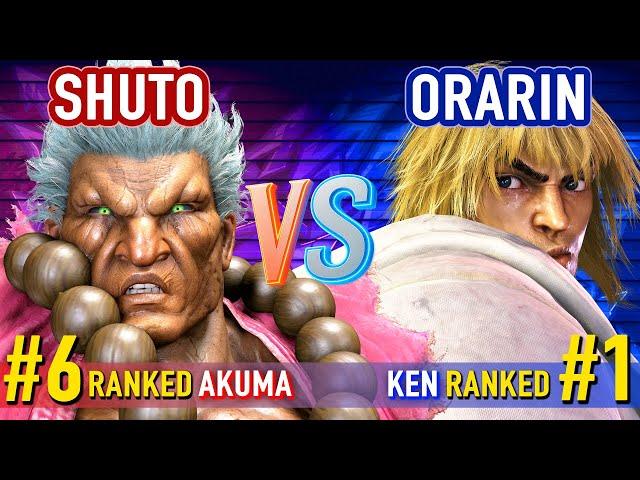 SF6 ▰ SHUTO (#6 Ranked Akuma) vs ORARIN (#1 Ranked Ken) ▰ High Level Gameplay