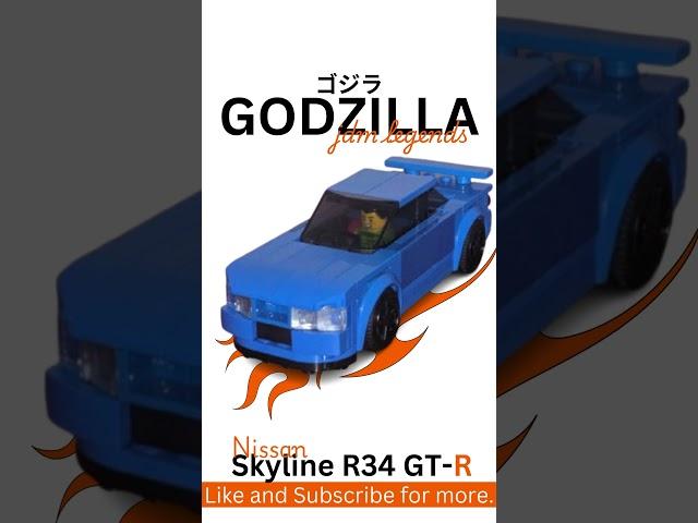Lego Blue Nissan Skyline R34 GT-R JDM Legend MOC 