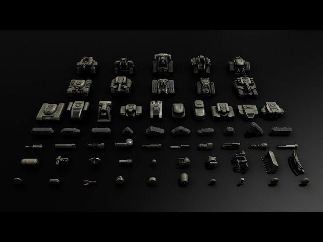 Kitbash3D – Veh Tanks for Blender, Cinema 4D, and 3ds Max 3D Models download