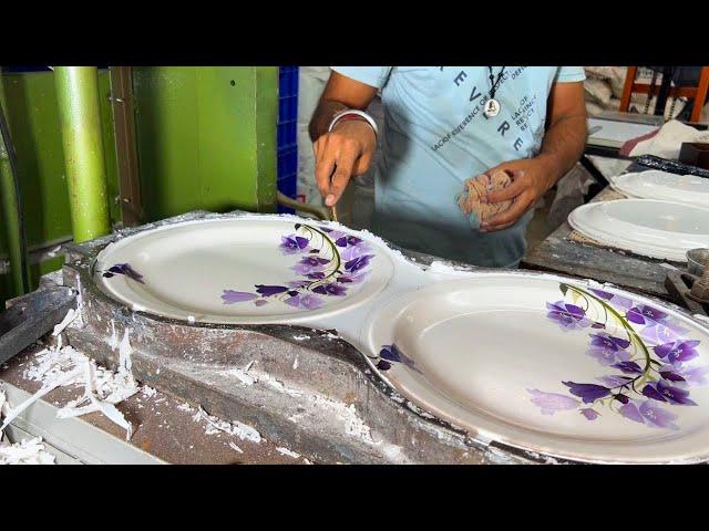 Amazing Process Of Making Melamine Crockery in India. Plate & Bowl Mass Production Factory.