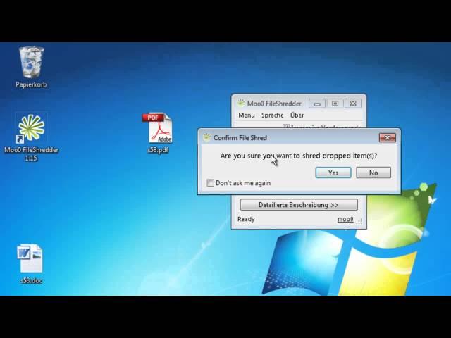 Daten sicher Löschen mit Moo0 File Shredder