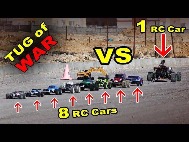 TUG of WAR | 8 RC Cars vs 1