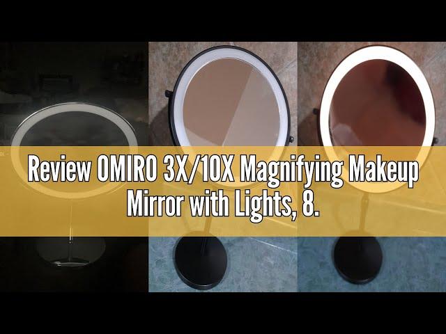 Review OMIRO 3X/10X Magnifying Makeup Mirror with Lights, 8.5 Inches Double Sided Swivel-Free Vanity