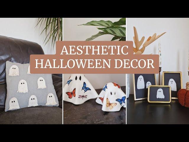 3 HALLOWEEN DECORATIONS DIY PROJECTS | Ghost Cushion Cover, Clay Candle Holder & Ghost Art