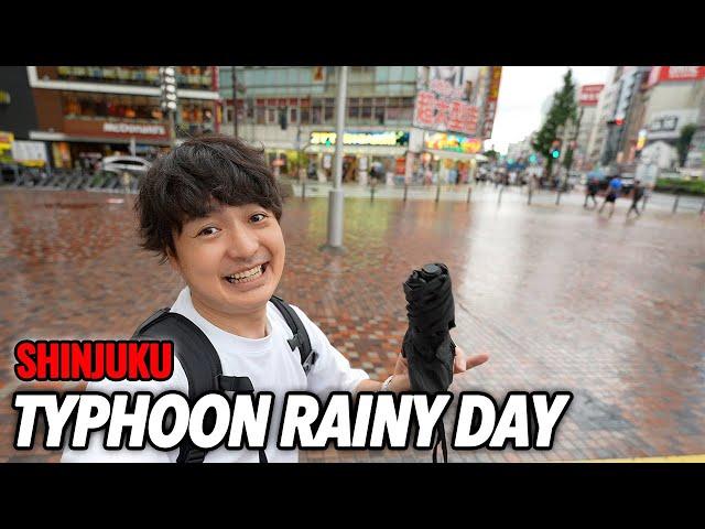 Shinkansen was Canceled! Typhoon Rainy Day in Empty Shinjuku, Introducing My Favorite Sweets Ep.513