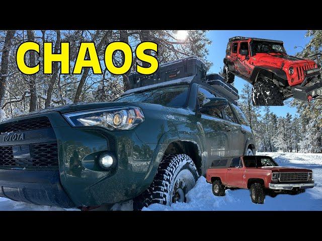 Sh!t Show Snow Wheeling: Mingus Mountain Off-Road Adventure Turned Recovery for Multiple Vehicles!