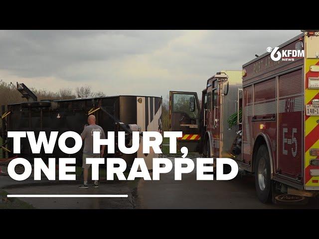 Two hurt, one trapped when twister damages six recreational vehicles in Port Arthur