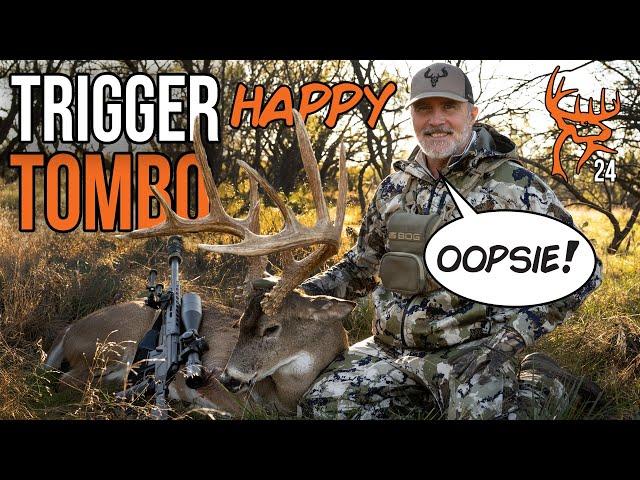 TRIGGER HAPPY TOMBO - a GIANT comes in WAY too EARLY!!!