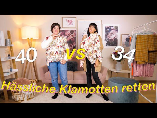 Hässliche Klamotten retten im Vergleich Größe 34 vs 40 mit Jackielina