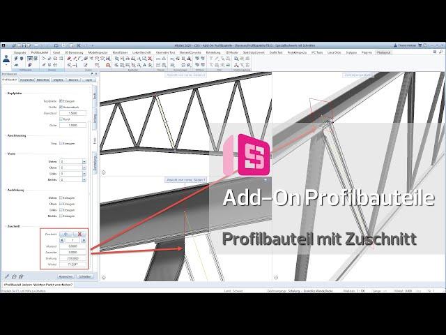 Allplan Add-On Profilbauteile | Stützen und Träger mit Zuschnitt