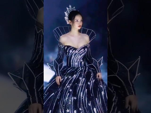 The Dark Queen Rises: A Fairytale Reimagined#fashion #runway #dress #shortvideos #viralvideo