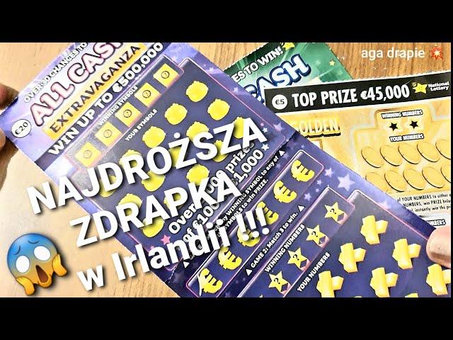 NAJDROŻSZA ZDRAPKA Irlandzka SZOK!!Most Expensive Scratchcard In Ireland ALL CASH EXTRAVAGANZA