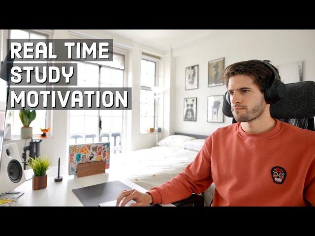 REAL TIME study with me (no music): 1 HOUR Productive Power Session | KharmaMedic