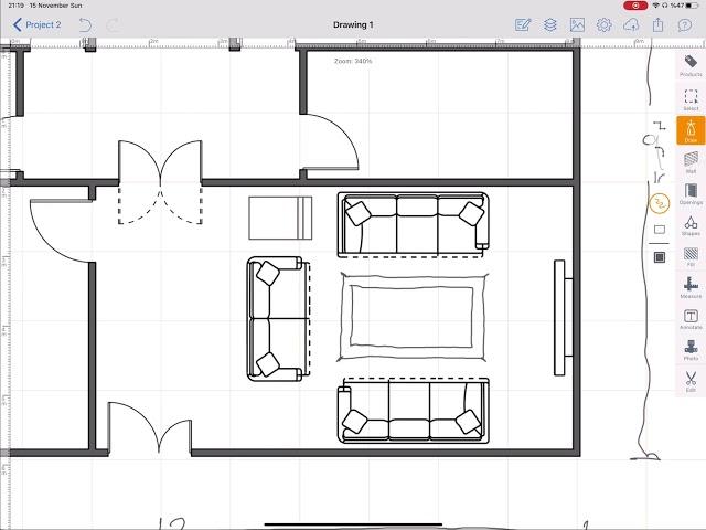 Making floor plans by Arcsite on Ipad