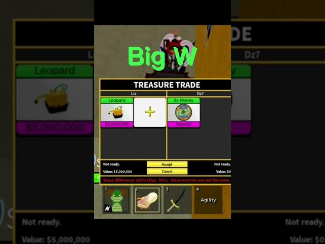 Traded Leopard for 2x Money Big Win or L? #shorts #bloxfruit