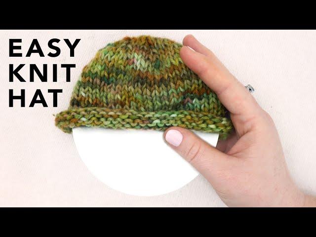 how to knit an easy newborn hat - knitting in the round | Last Minute Laura