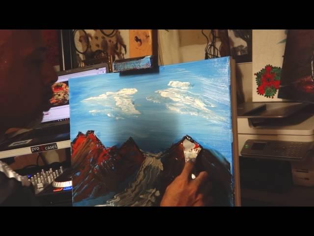 Michael Casiano - Red Mountain Rock abstract Painting