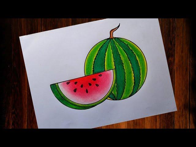 How to draw Watermelon  drawing easy| Easy watermelon  drawing easy| Watermelon drawing