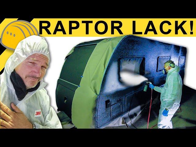 Wohnwagen mit RAPTOR LACK lackieren! XXL CAMPER Autark Projekt