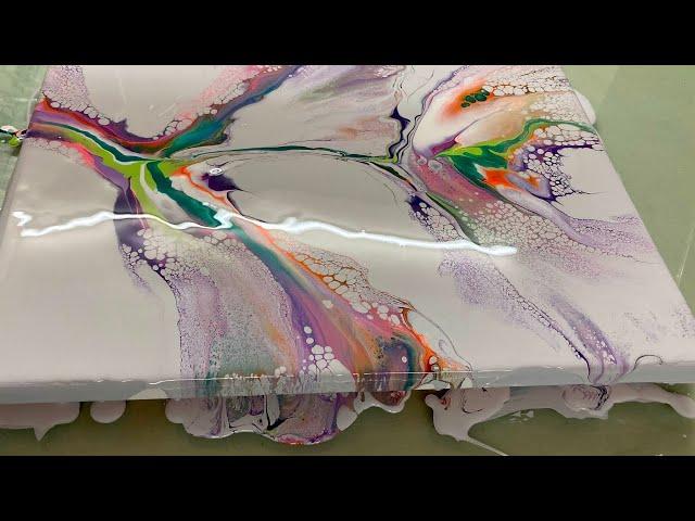 Acrylic pouring Just paint and Water, Dutch Pour Pearl Cells, Acrylic Pour Abstract Art, Fluid Art