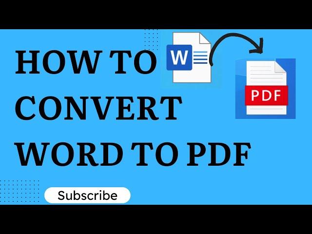 How To Convert Word To Pdf