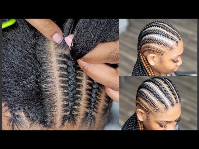 4.7 million 8 stitch braids | skunk stripe | straight back braids