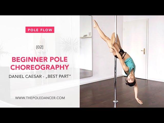 Pole Dance Choreography - Beginner Flow Tutorial (incl. Leg Circles, Sunwheel, Cross Knee Release)