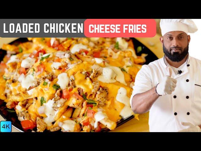 Cheese Lover's Delight | Loaded Chicken Fries With Cheese Sauce Malayalam Recipe