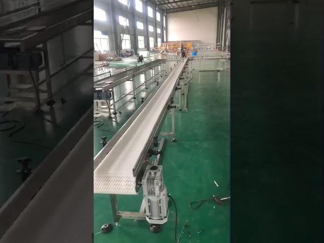 L shape modular belt conveyor testing in MAXSEN conveyor factory