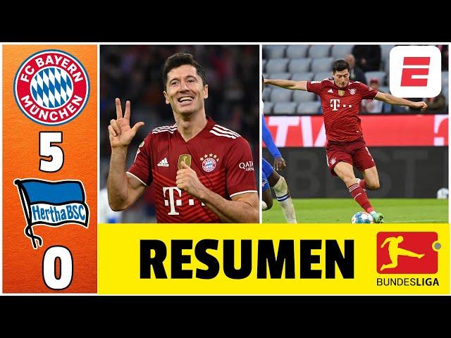 Bayern Munich 5-0 Hertha Berlin. TRIPLETE de Robert Lewandowski en goleada del Bayern | Bundesliga