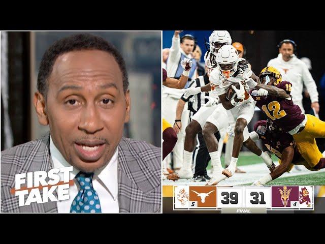 FIRST TAKE | Refs rigged! - Stephen A. Smith reacts to 5 Texas beats 4 Arizona State 39-31 in 2-OT