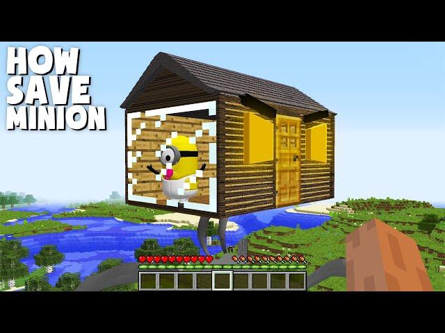 HOW will BABY MINION GET OUT of the SCARY HOUSE in Minecraft ? BABY MINION is HOME ALONE